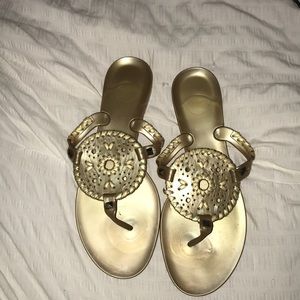 jack rogers gold jelly sandals!!